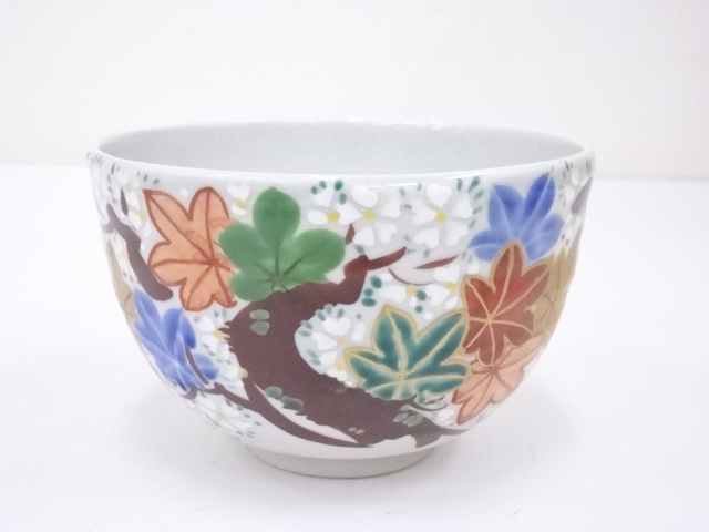 犬山焼 後藤陶逸造 色絵雲錦茶碗：リサイクル・アンティーク着物のシンエイ